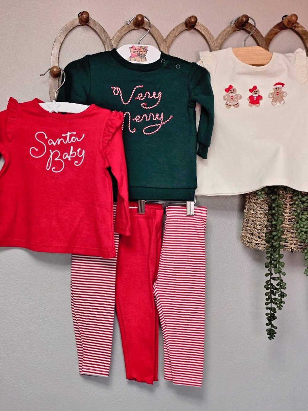 Bundle Of 3 AdventureWear 360 Baby Girl Christmas Outfits 9 Mo | NWT 2pc Sets